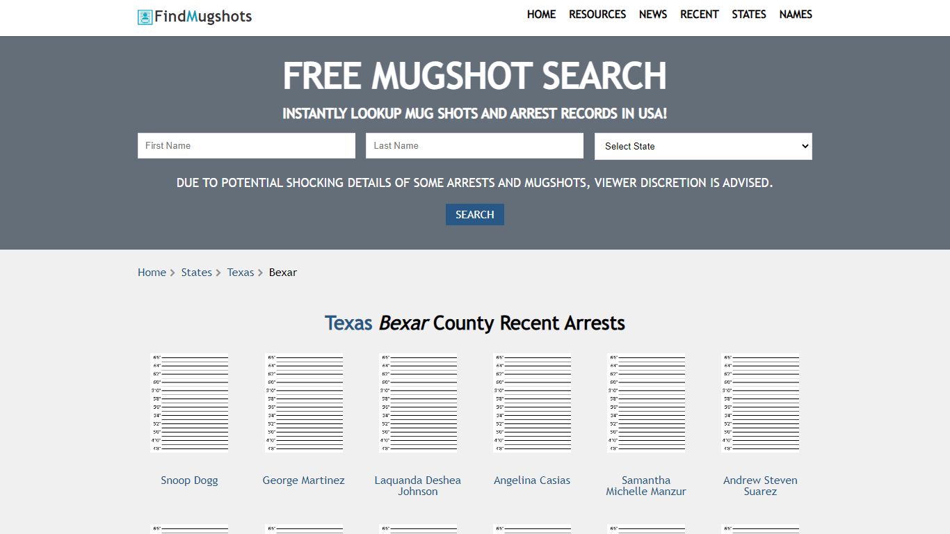 Find Bexar Texas Mugshots - Find Mugshots